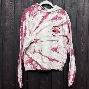 Elements by Talentless Unisex Tie Dye Sweatshirt Hoodie Off White/Maroon Sz LG